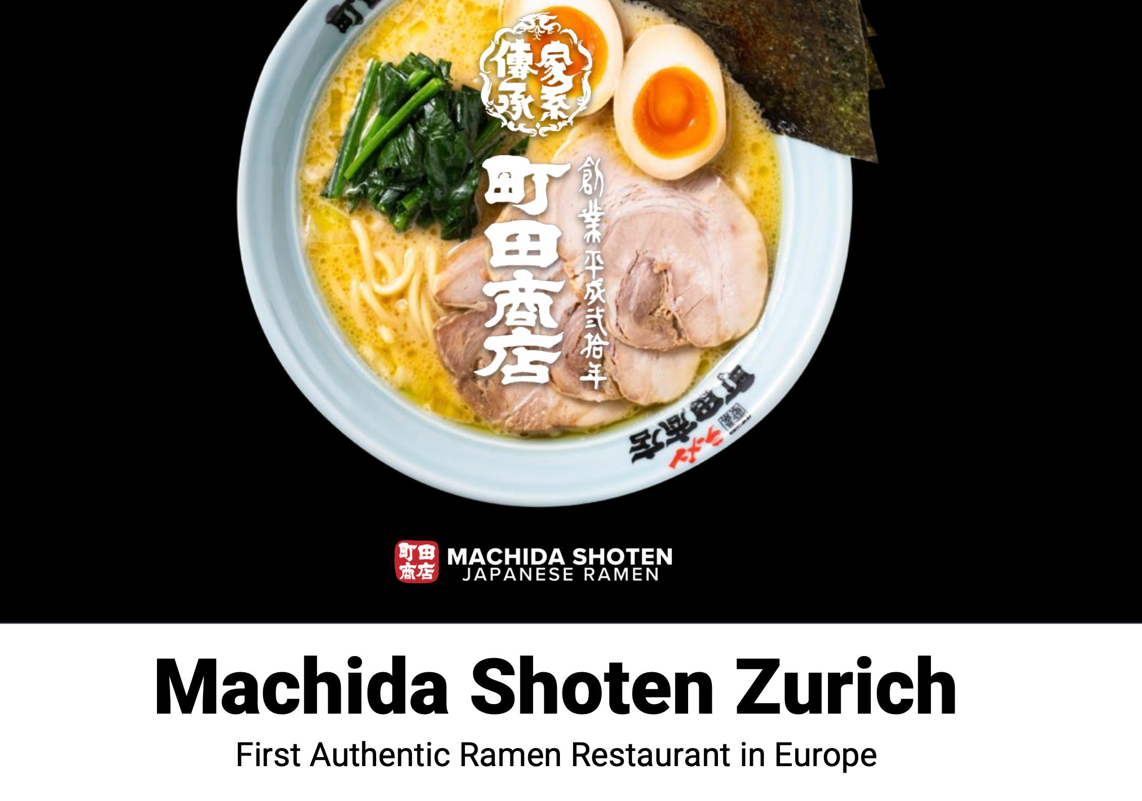Machida Shoten – authentic Ramen Badenerstrasse/Zypressenstrasse 49, 8004 Zürich